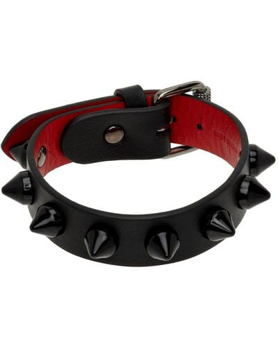 Christian Louboutin Black Loubilink Bracelet - Red
