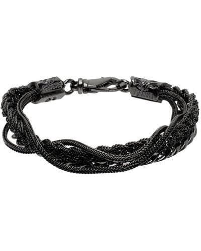 Emanuele Bicocchi 'chain And Braided' Bracelet - Black