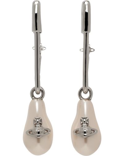 Vivienne Westwood Silver Yael Earrings - White