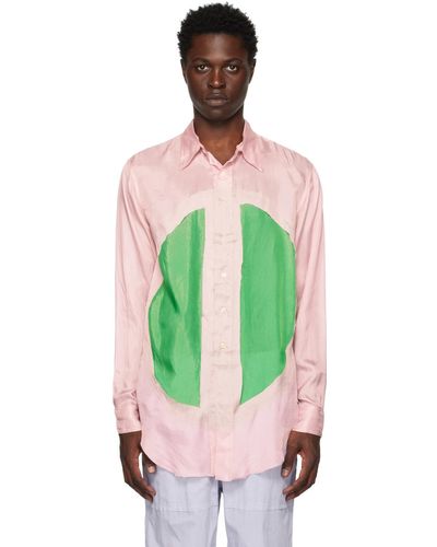 Edward Cuming Panelled Shirt - Green