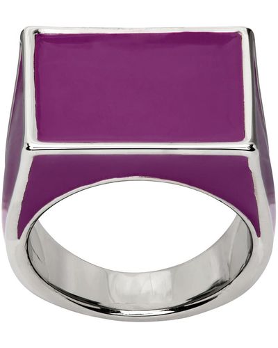 Dries Van Noten Pink Signet Ring - Purple
