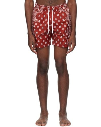 Amiri Bandana Paisley Swim Shorts - Red