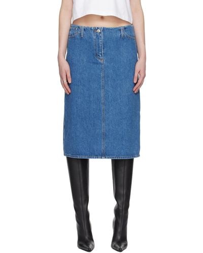 Magda Butrym Five-pocket Denim Midi Skirt - Blue