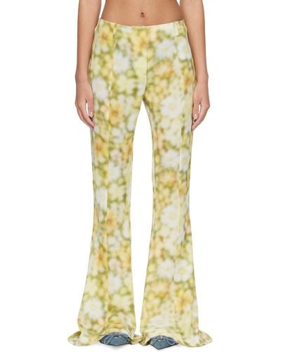 Acne Studios Green Flared Trousers - Yellow