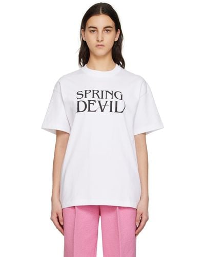 Soulland ホワイト Spring Devil Tシャツ