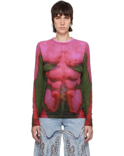 Y. Project Jean-paul Gaultier Edition Laye Long Sleeve T-shirt - Red