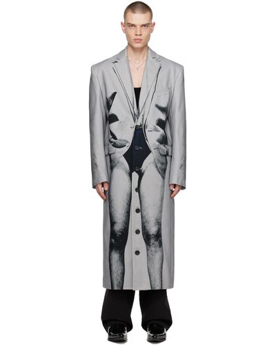 Y. Project Grey Jean Paul Gaultier Edition Trompe L'oeil Janty Coat - Black