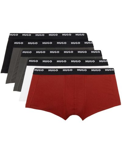 HUGO Ensemble de cinq boxers e - Rouge
