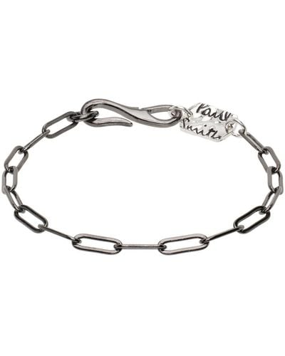 Paul Smith Gunmetal Logo Chain Bracelet - Black