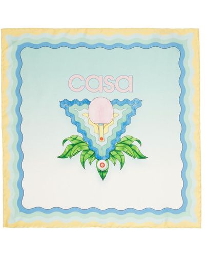Casablancabrand Casaa foulard à image - Bleu
