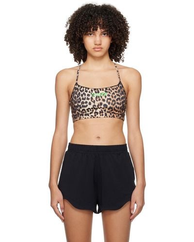 Ganni Brown Active Sport Bra - Black