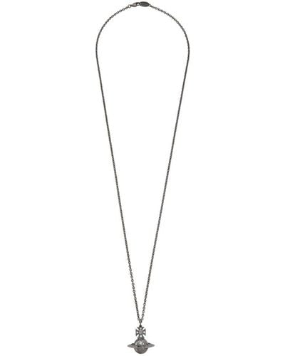 Vivienne Westwood Collier a pendentif gris acier Demetrius Orb - Métallisé