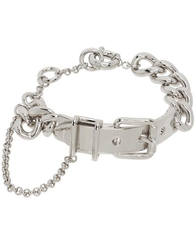 Acne Studios Bracelet argenté en chaine à ferrure à boucle - Métallisé
