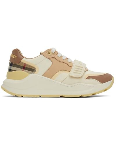 Burberry Beige Ramsey Trainers - Multicolour