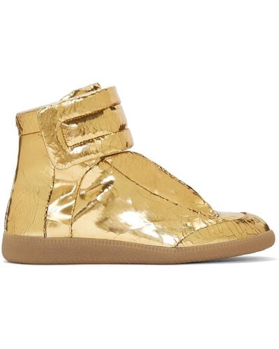 Maison Margiela Gold Cracked Future High-top Sneakers - Metallic