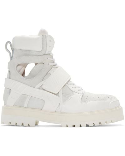 Hood By Air White Leather & Suede Avalanche Boots