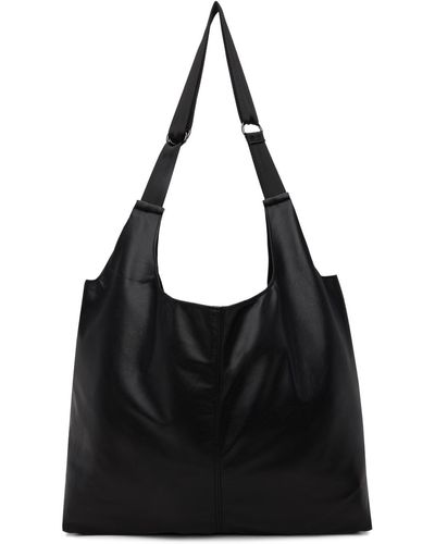 Attachment Synthetic Leather Shopping Tote - Black