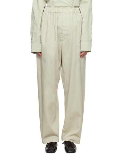 Lemaire Green Relaxed Pants - Natural