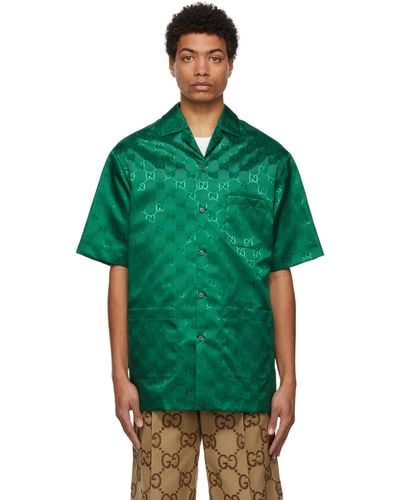 Gucci gg Canvas Bowling Shirt - Green
