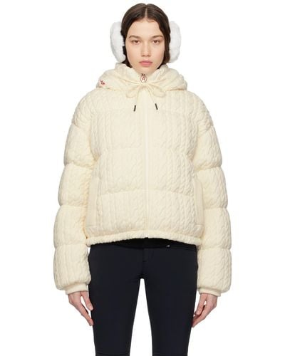 Perfect Moment Kate Hooded Cable-knit Merino Wool Down Ski Jacket - Natural