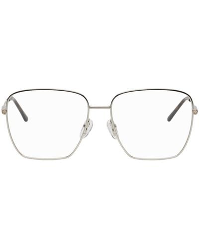 Gucci Silver Square Glasses - Black
