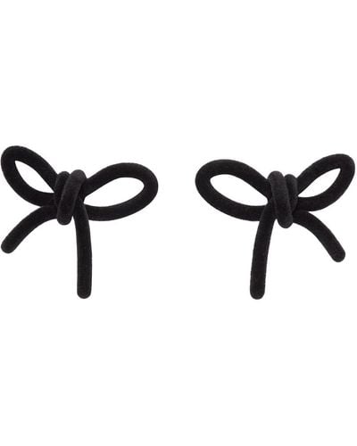 ShuShu/Tong Ssense Exclusive Yvmin Edition Velvet Bow Earrings - Black