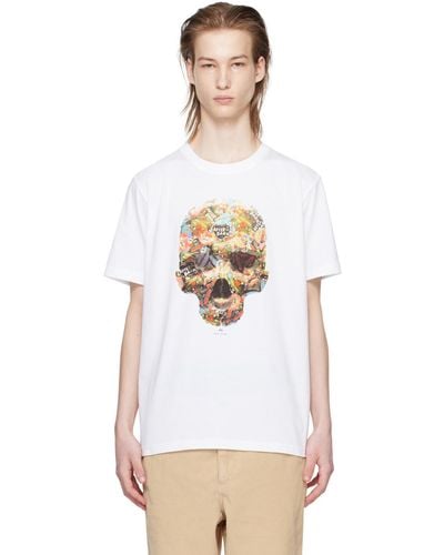 PS by Paul Smith White Sticker Skull T-shirt