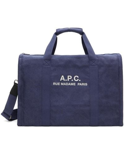 A.P.C. . Blue Recuperation Gym Bag