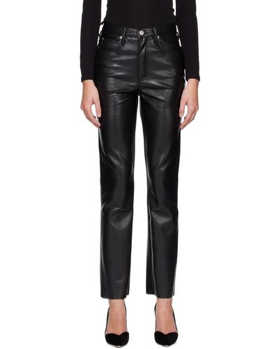 High Waist Faux Leather Flare  High waisted leather trousers Leather pants  women Classy leather pants