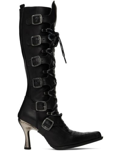 Vetements New Rock Edition Moto Lace-Up Boots - Black