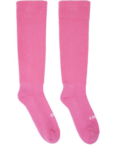 Rick Owens 'so Cunt' Socks - Pink