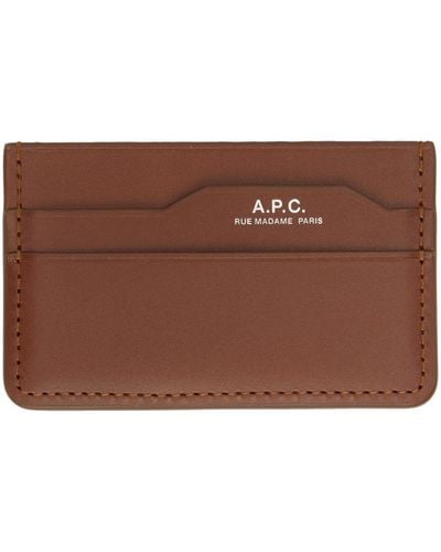 A.P.C. . Brown Dossier Card Holder - Black