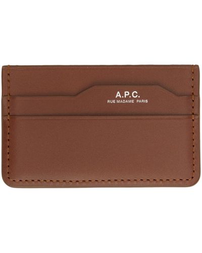 A.P.C. Porte-cartes dossier brun - Noir
