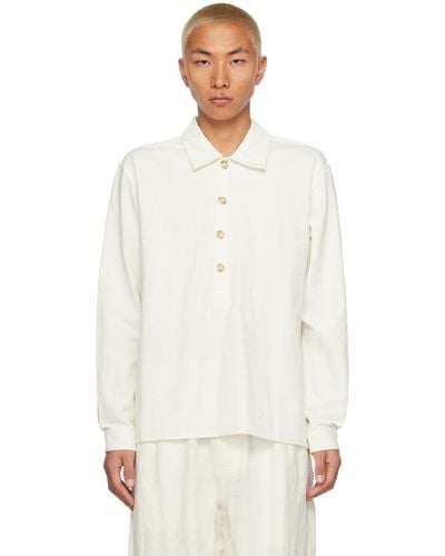 Commas Off- Placket Artisan Shirt - White