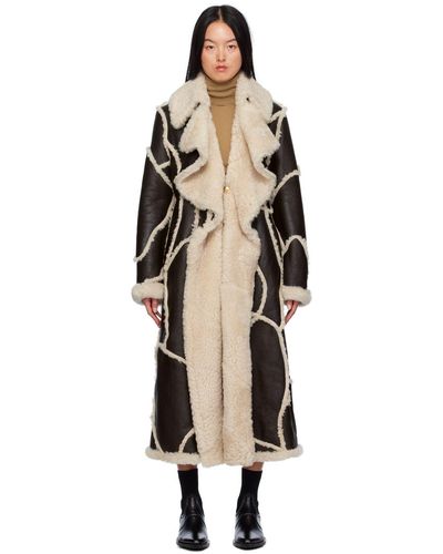 Chloé Shearling And Leather Coat - Black
