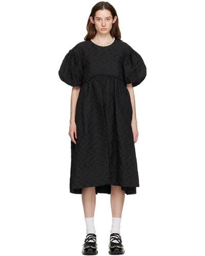 Simone Rocha Black Puff Sleeve Midi Dress