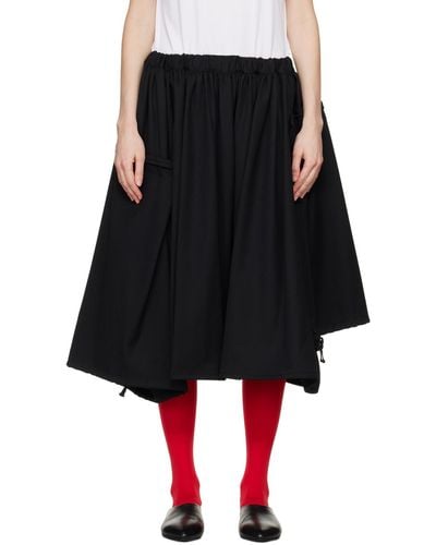 Comme des Garçons Drawstring Pouch Midi Skirt - Black