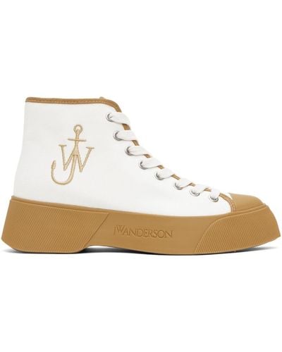 JW Anderson White & Tan High Top Trainers - Black