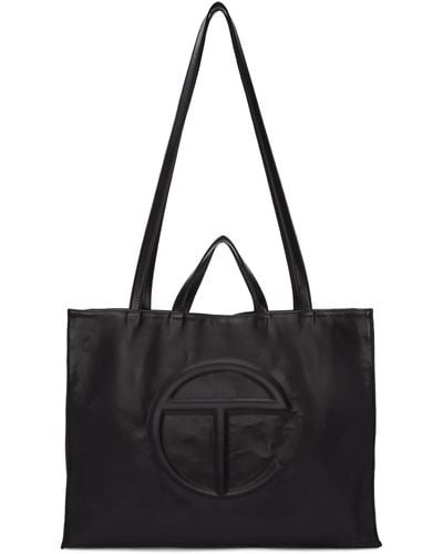 Telfar Black Large Logo Tote Bag