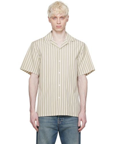 Lanvin Green Striped Shirt - Natural