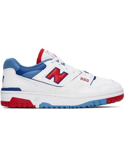 New Balance 550 ps Sneakers True Red Atlantic Blue in White
