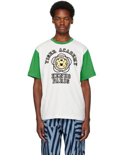KENZO T-shirt 'tiger academy' blanc cassé - paris - Noir