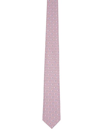 Zegna Cravate rose en soie - Noir