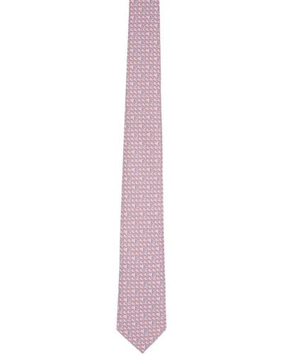 Zegna Pink Silk Tie - Black
