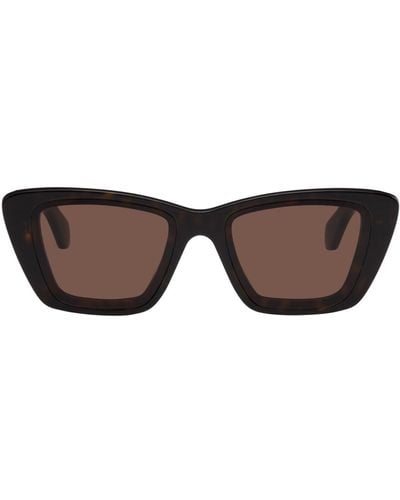 Alaïa Alaïa lunettes de soleil rectangulaires écailles de tortue - Noir