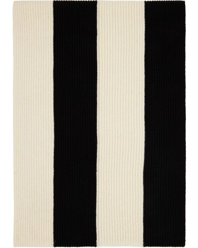 JOSEPH Black & Off-white Striped Scarf