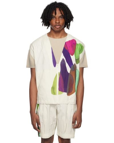 Homme Plissé Issey Miyake Homme Plissé Issey Miyake Off- Cascade Picturesque Vest - White
