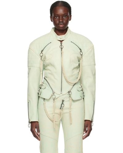 KNWLS Ssense Exclusive Nihil Leather Jacket - Natural