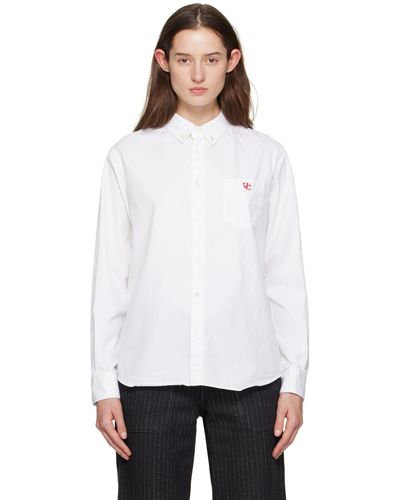 Undercover Chemise blanche à logo et image brodés