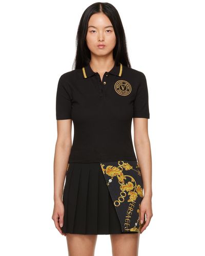 Versace Polo noir à logo circulaire